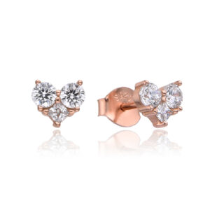 עגיל לב 3 זירקונים