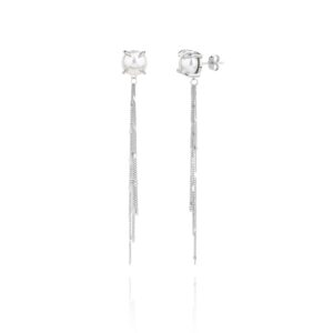 עגיל סוליטר בשילוב שרשרת