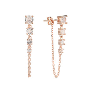 עגיל שרשרת שיבוץ מדורג