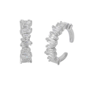 עגיל  דמוי הליקס חישוק משובץ