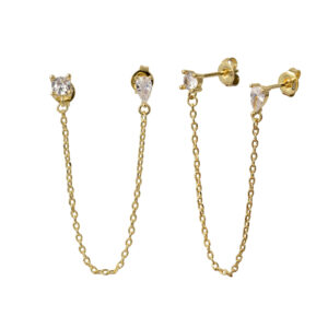 עגיל שרשרת זירקון