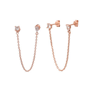 עגיל שרשרת זירקון