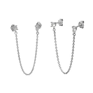 עגיל שרשרת זירקון