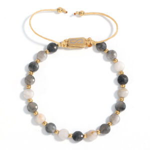 צמיד חרוזים אפור