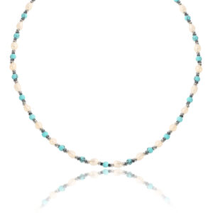 שרשרת חרוזים טורקיז לבן
