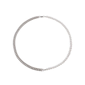 שרשרת חצי חצי פנינה וגורמט