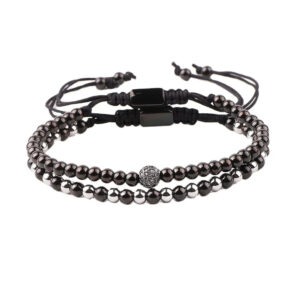 צמיד דאבל מחורז שחור