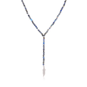 שרשרת עניבה נוצה כחולה