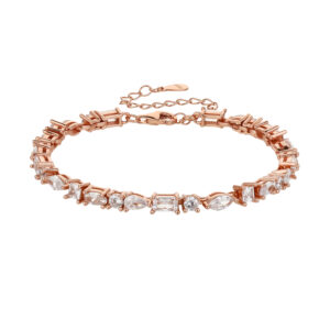 צמיד טניס בשיבוץ אבנים בצורות