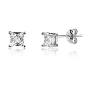 עגיל זירקון מרובע